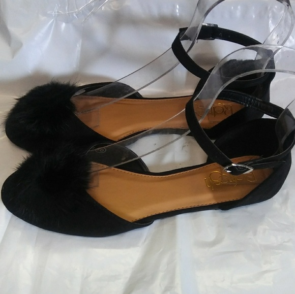 Refresh Shoes Fiona Womens Fur Pom Pom Ballet Flats Poshmark
